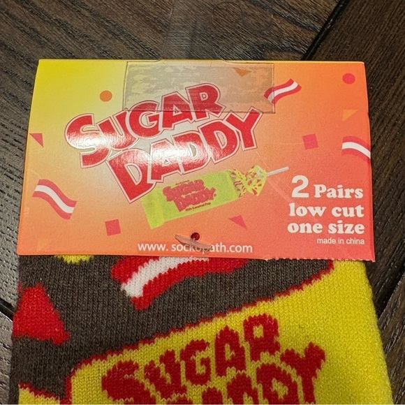 Sugar Daddy Crew Socks 2 Pack NWT | Funny Cozy Snack Lover Gift Socks 3/$20 - Picture 6 of 8